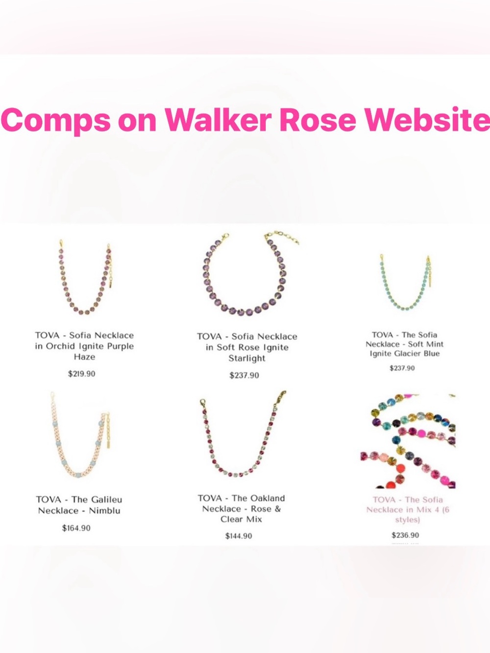 WALKER ROSE - TOVA The Trudy Round Crystal Statement Necklace in Pink and Purple - Picture 4 of 5